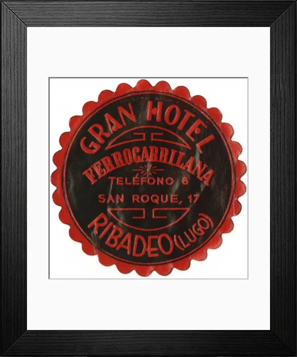 Framed Print : Label, Gran Hotel Ferrocarrilana, San Roque, Spain Framed Print : Label, Gran Hotel Ferrocarrilana, San Roque, Spain