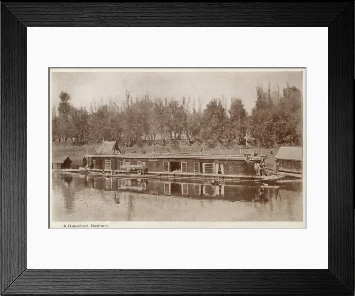 Framed Print : A Houseboat, Kashmir, India Framed Print : A Houseboat, Kashmir, India