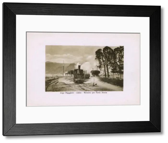 Framed Print : Railway at Luino on Lake Maggiore, Italy Framed Print : Railway at Luino on Lake Maggiore, Italy