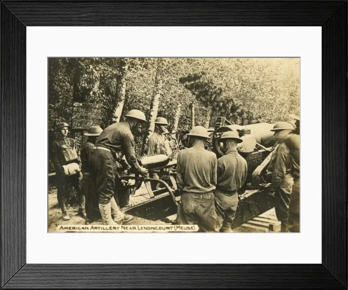 Framed Print : American artillery near Lenoncourt, France, WW1 Framed Print : American artillery near Lenoncourt, France, WW1