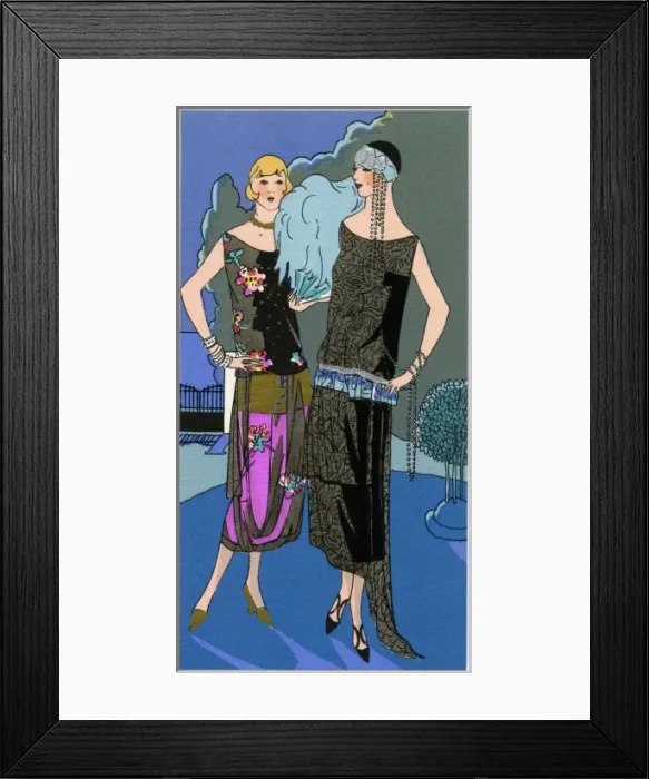 Framed Print : Two young ladies in evening dresses by Redfern Framed Print : Two young ladies in evening dresses by Redfern