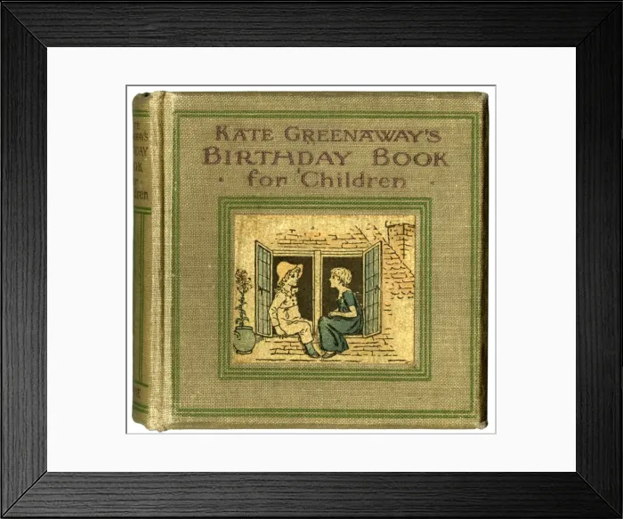 Framed Print : Cover design, Kate Greenaways Birthday Book for Children Framed Print : Cover design, Kate Greenaways Birthday Book for Children