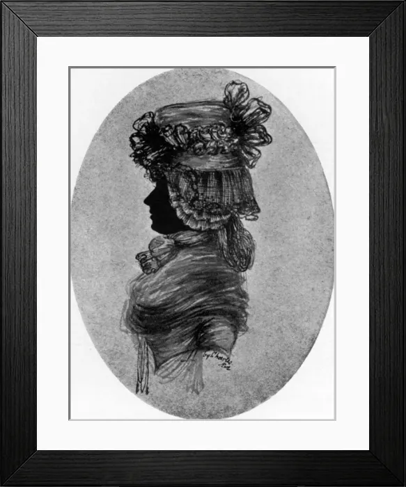 Framed Print : Silhouette portrait of Duchess of Devonshire Framed Print : Silhouette portrait of Duchess of Devonshire