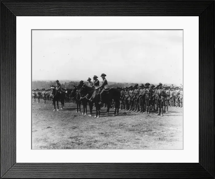 Framed Print : Australian Infantry inspection, Ebblinghem, France, WW1 Framed Print : Australian Infantry inspection, Ebblinghem, France, WW1
