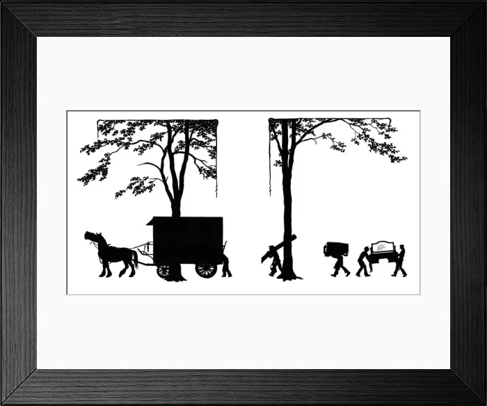 Framed Print : Removal men with horse-drawn van Framed Print : Removal men with horse-drawn van
