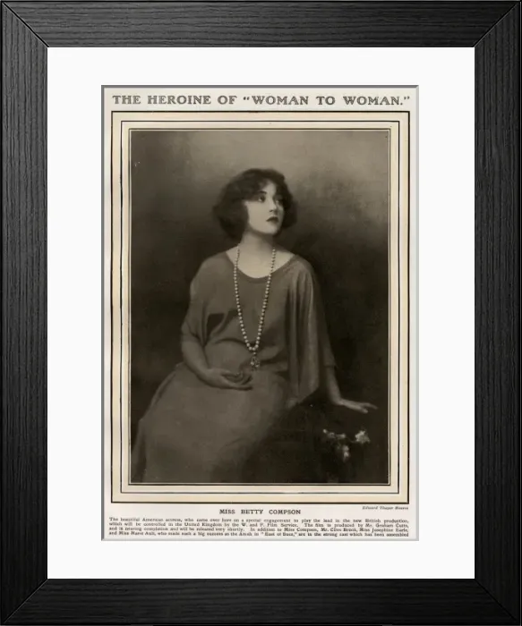 Framed Print : Miss Betty Compson - American Actress Framed Print : Miss Betty Compson - American Actress