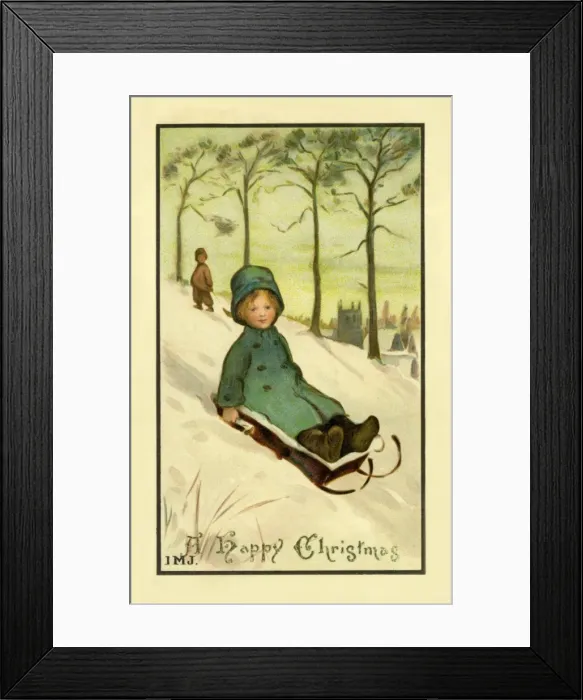 Framed Print : Christmas. On a sledge Framed Print : Christmas. On a sledge