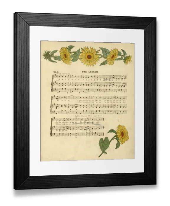 Framed Print : Illustration with music, The Lesson Framed Print : Illustration with music, The Lesson