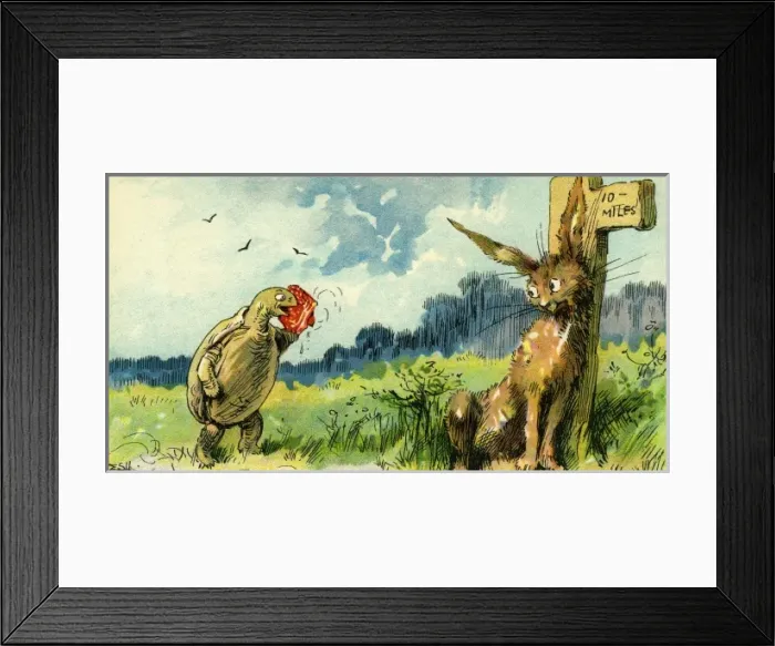 Framed Print : The Hare & the Tortoise Framed Print : The Hare & the Tortoise