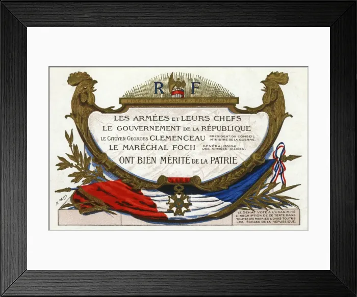 Framed Print : Patriotic French postcard Framed Print : Patriotic French postcard
