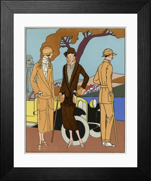 Framed Print : Two young ladies in outfits by Drecoll and Anna Framed Print : Two young ladies in outfits by Drecoll and Anna