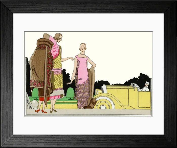 Framed Print : Three outfits by Lucien Lelong and Philippe et Gaston Framed Print : Three outfits by Lucien Lelong and Philippe et Gaston