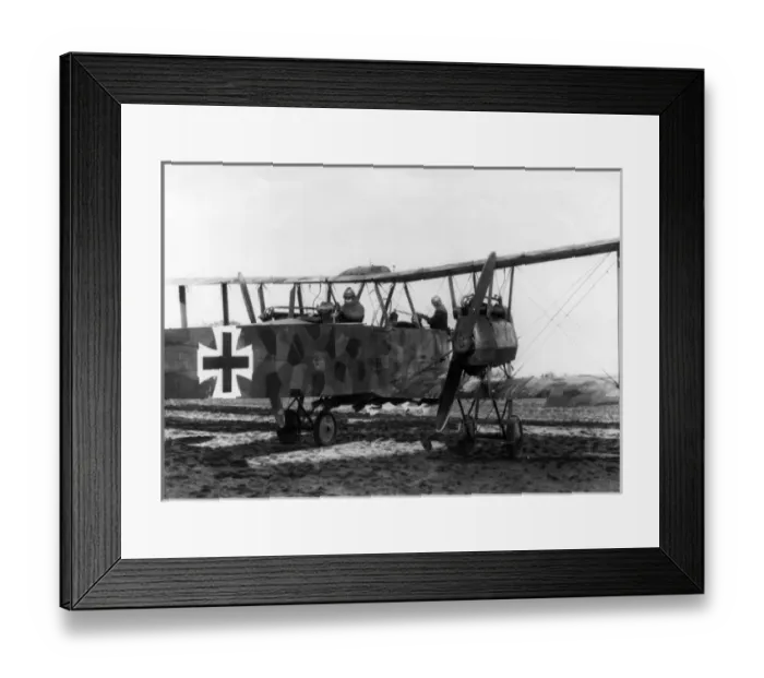 Framed Print : German Gotha biplane with crew, WW1 Framed Print : German Gotha biplane with crew, WW1