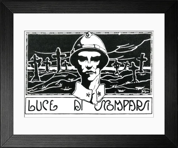 Framed Print : Italian poster, Luce Di Scomparsi, WW1 Framed Print : Italian poster, Luce Di Scomparsi, WW1