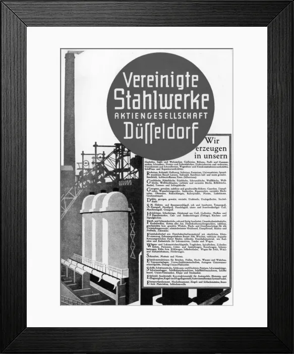 Framed Print : Ad for steelworks Framed Print : Ad for steelworks
