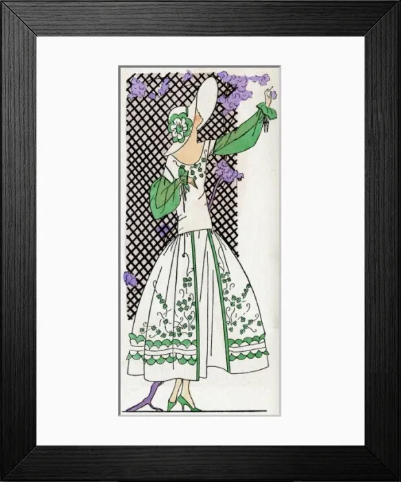 Framed Print : Lady in white and green dress by Jeanne Lanvin Framed Print : Lady in white and green dress by Jeanne Lanvin
