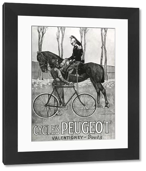Poster advertising Peugeot cycles