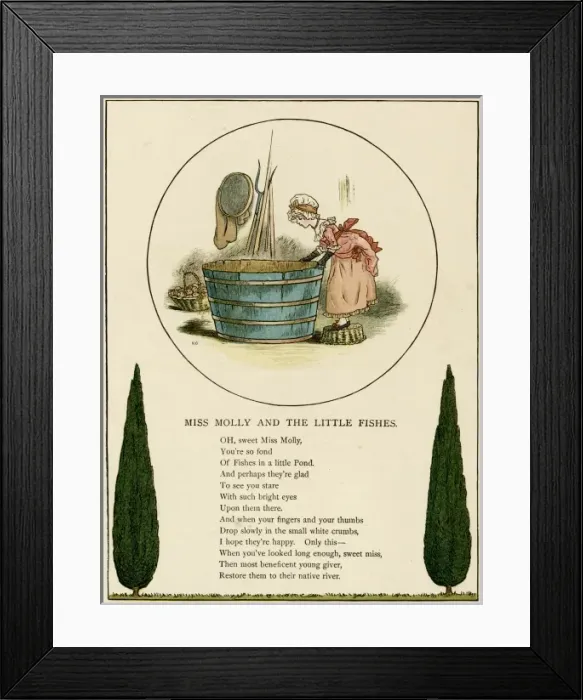 Framed Print : Illustration, Miss Molly and the Little Fishes Framed Print : Illustration, Miss Molly and the Little Fishes