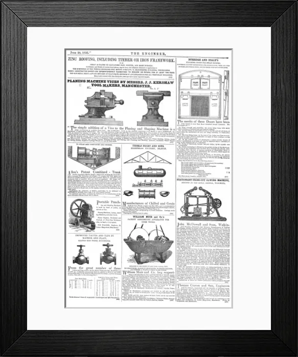 Framed Print : Victorian inventions in The Engineer Framed Print : Victorian inventions in The Engineer