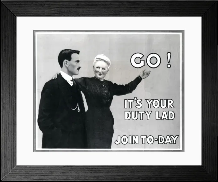 Framed Print : British recruitment poster, WW1 Framed Print : British recruitment poster, WW1