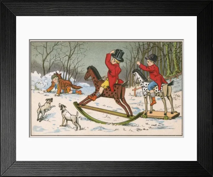 Framed Print : Three boys playing at Fox Hunting Framed Print : Three boys playing at Fox Hunting