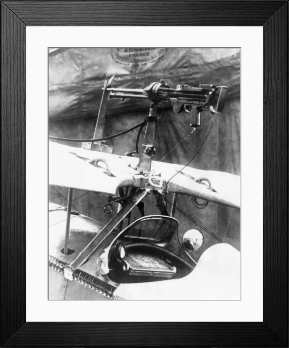 Framed Print : Nieuport plane with Lewis gun, WW1 Framed Print : Nieuport plane with Lewis gun, WW1