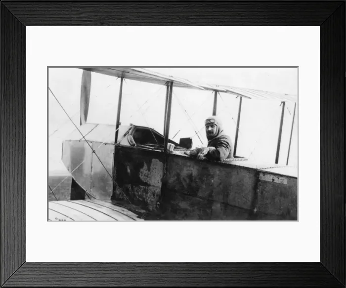 Framed Print : Avro biplane with pilot, WW1 Framed Print : Avro biplane with pilot, WW1