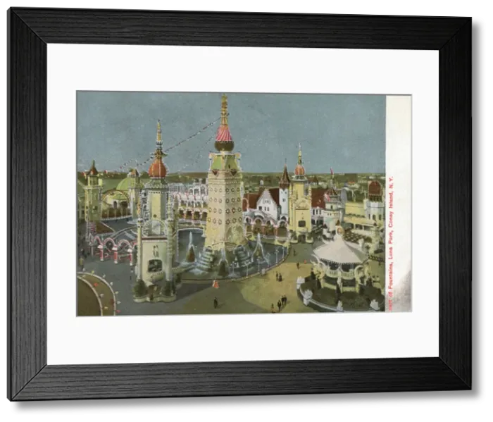 Framed Print : Court of Fountains - Coney Island Framed Print : Court of Fountains - Coney Island