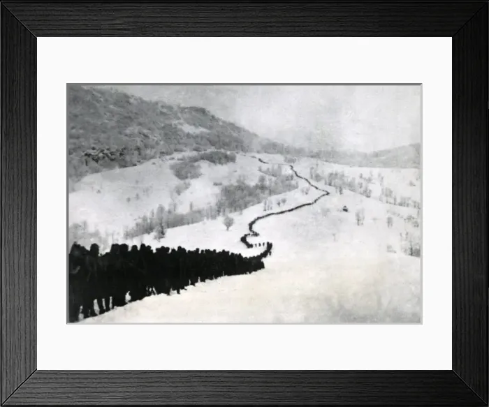 Framed Print : Austrian troops in deep snow, Serbia, WW1 Framed Print : Austrian troops in deep snow, Serbia, WW1