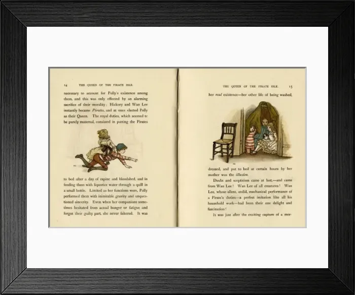 Framed Print : Two illustrations, The Queen of the Pirate Isle Framed Print : Two illustrations, The Queen of the Pirate Isle