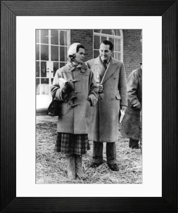 Framed Print : A well-to-do couple in country clothing Framed Print : A well-to-do couple in country clothing
