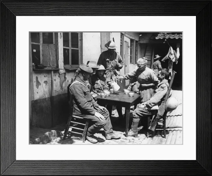 Framed Print : British troops relaxing, Croix du Bac, near Armentieres, WW1 Framed Print : British troops relaxing, Croix du Bac, near Armentieres, WW1