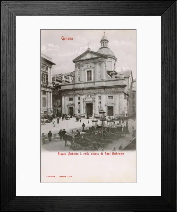 Framed Print : Chiesa di Santa Ambroglio Umberto I Piazza - Genoa Framed Print : Chiesa di Santa Ambroglio Umberto I Piazza - Genoa