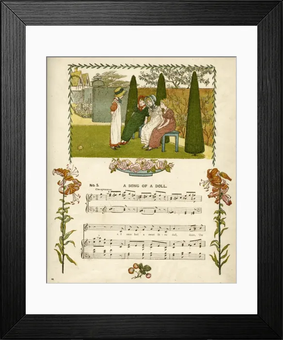Framed Print : Illustration with music, A Song of a Doll Framed Print : Illustration with music, A Song of a Doll