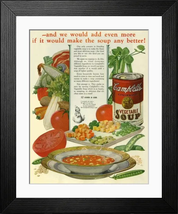 Framed Print : Campbells Soup Framed Print : Campbells Soup