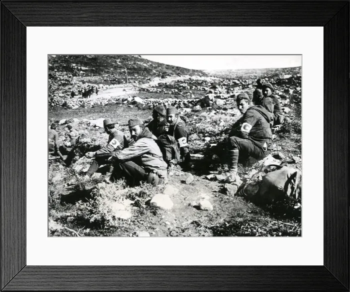 Framed Print : Serbian Red Crescent troops resting, Serbia, WW1 Framed Print : Serbian Red Crescent troops resting, Serbia, WW1
