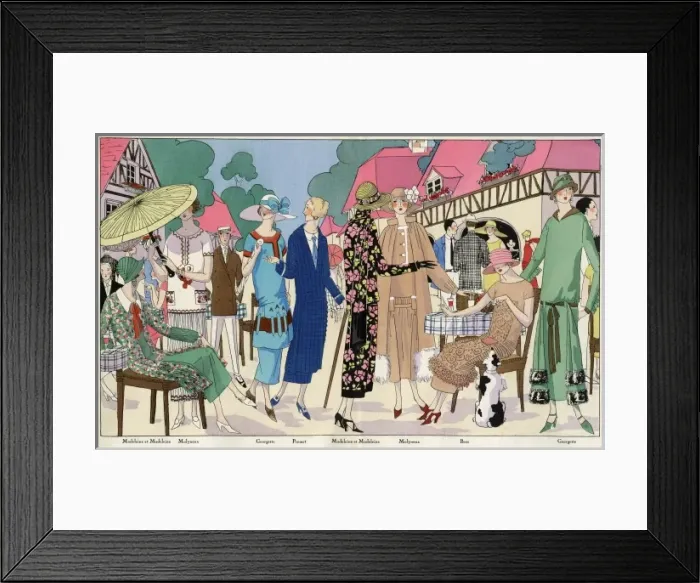 Framed Print : Fashionable ladies in designer outfits Framed Print : Fashionable ladies in designer outfits
