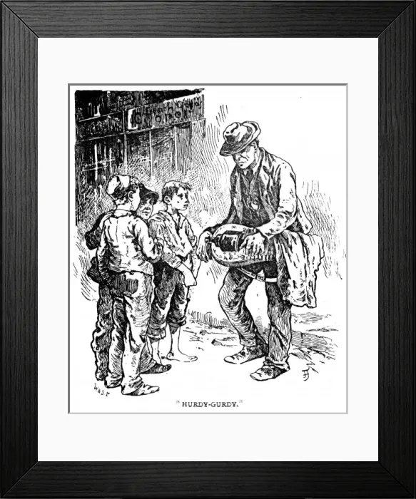 Framed Print : Street music: hurdy gurdy player Framed Print : Street music: hurdy gurdy player