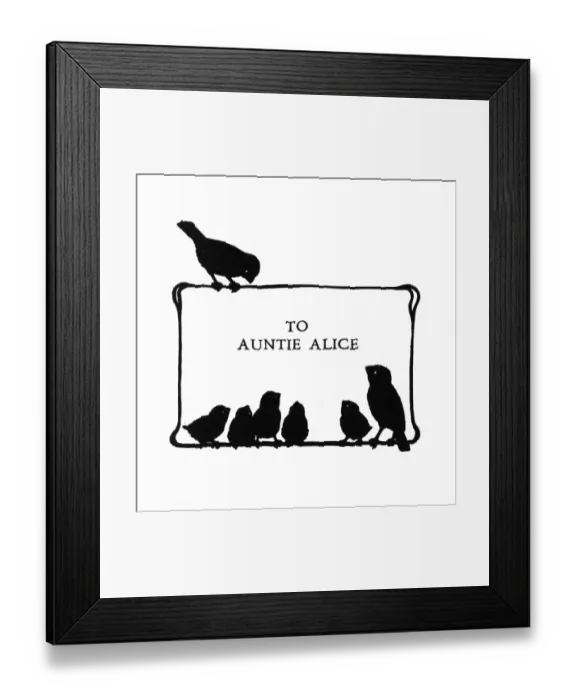 Framed Print : Birds on dedication page Framed Print : Birds on dedication page