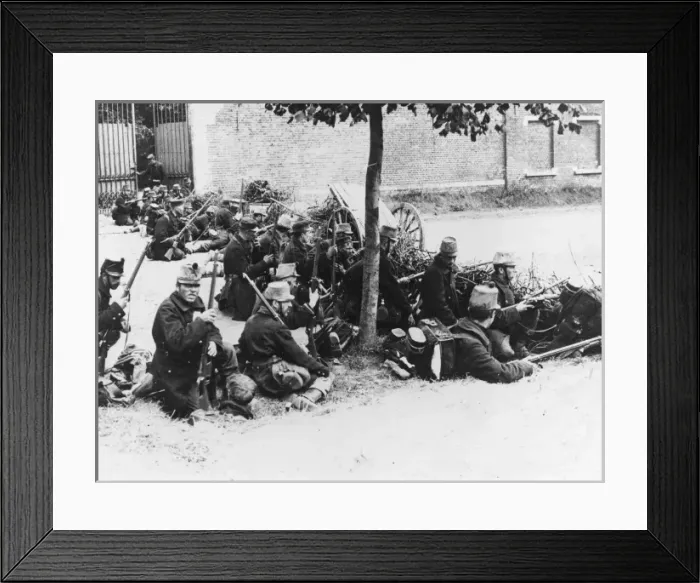 Framed Print : Belgian retreat to Antwerp, WW1