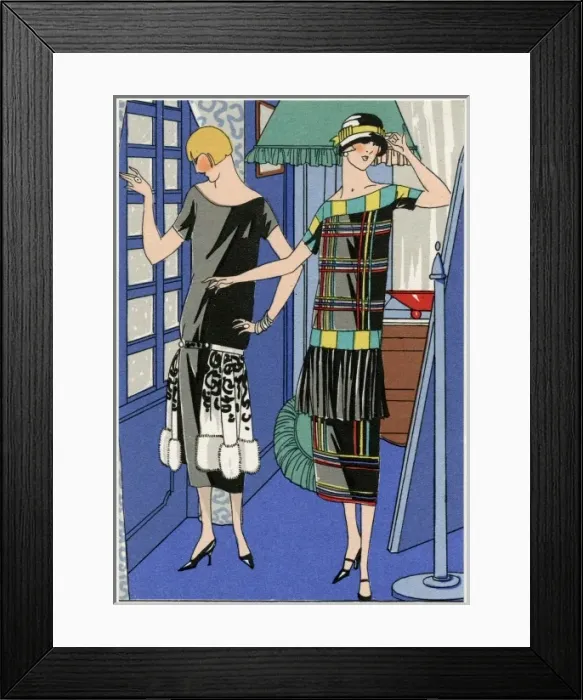 Framed Print : Two young ladies in outfits by Drecoll and Jenny Framed Print : Two young ladies in outfits by Drecoll and Jenny