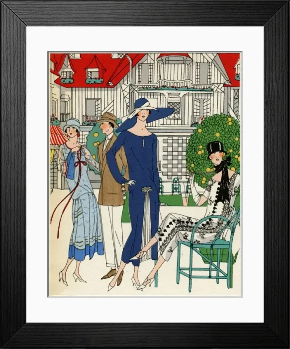 Framed Print : Three ladies in outfits by Jeanne Lanvin Framed Print : Three ladies in outfits by Jeanne Lanvin