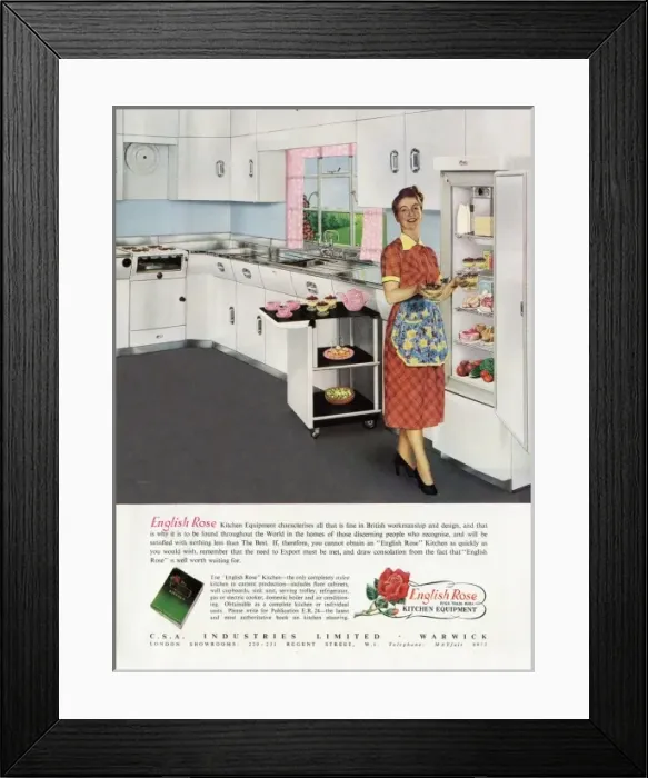 Framed Print : English Rose kitchen advertisement Framed Print : English Rose kitchen advertisement