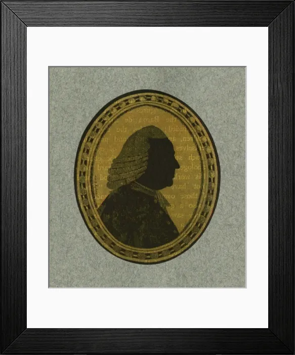 Framed Print : Silhouette portrait of Lord Mansfield by A. Forberger Framed Print : Silhouette portrait of Lord Mansfield by A. Forberger