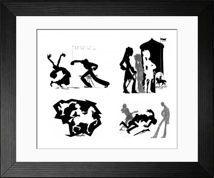 Framed Print : Silhouettes of scenes from Lives of Bengal Lancers Framed Print : Silhouettes of scenes from Lives of Bengal Lancers