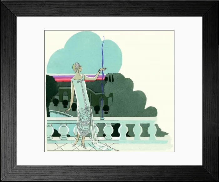 Framed Print : Young lady in evening dress by Beer Framed Print : Young lady in evening dress by Beer
