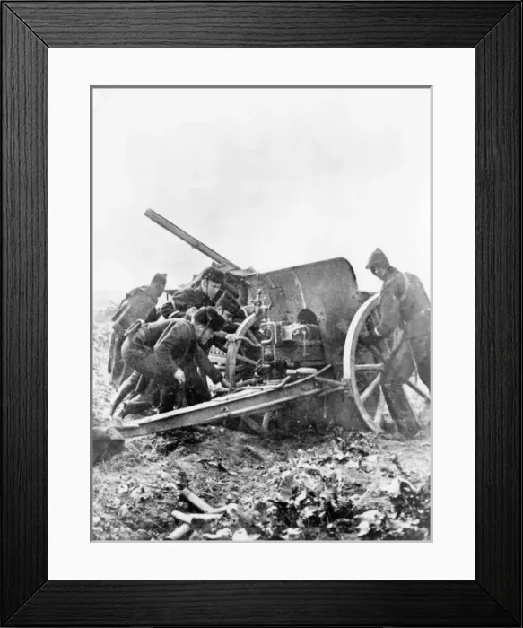 Framed Print : Belgian gunners during evacuation of Antwerp, WW1 Framed Print : Belgian gunners during evacuation of Antwerp, WW1