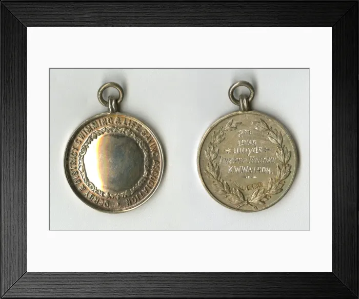 Framed Print : Swimming medal, 100 Yards Breast Stroke Framed Print : Swimming medal, 100 Yards Breast Stroke