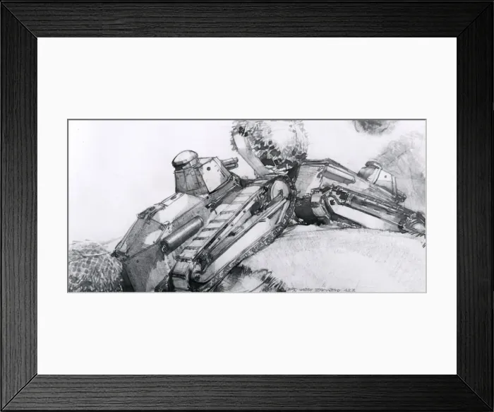 Framed Print : Two Six-Ton Tanks Climbing a Hill, H Townsend, WW1 Framed Print : Two Six-Ton Tanks Climbing a Hill, H Townsend, WW1