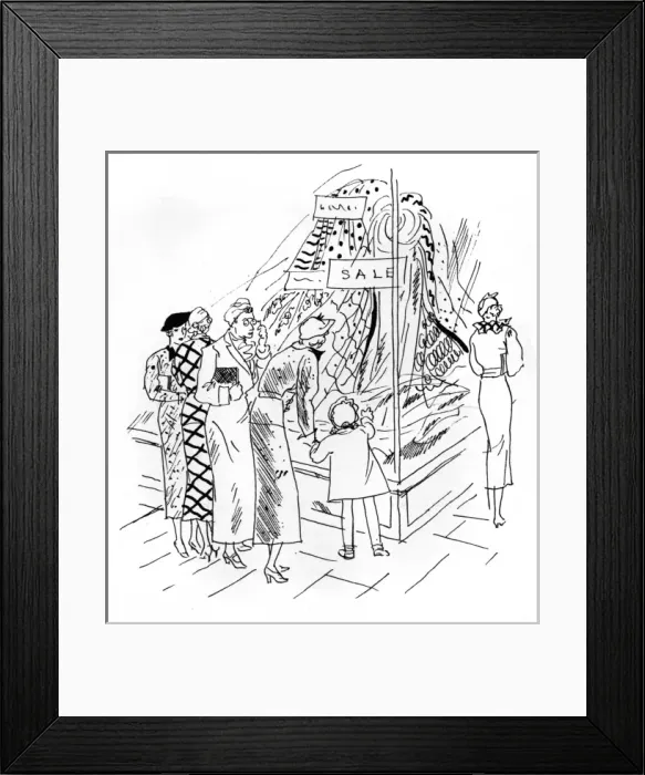 Framed Print : Clothes shopping, 1935 Framed Print : Clothes shopping, 1935